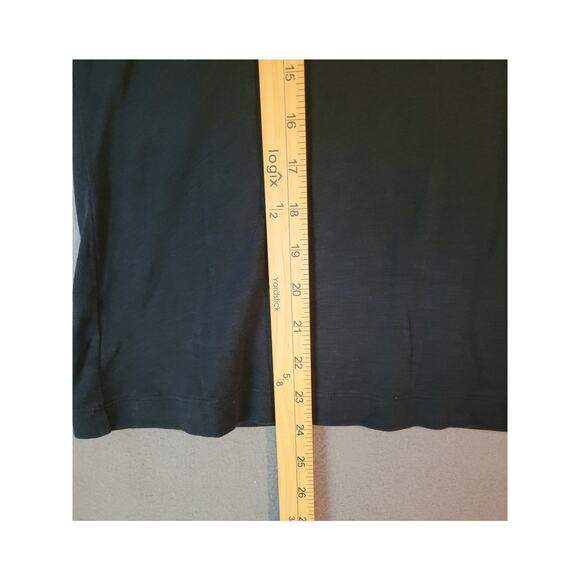 Chico’s Additions Black Cotton Scoop Neck Tee Size 2 Elbow Sleeve EUC - Picture 6 of 7